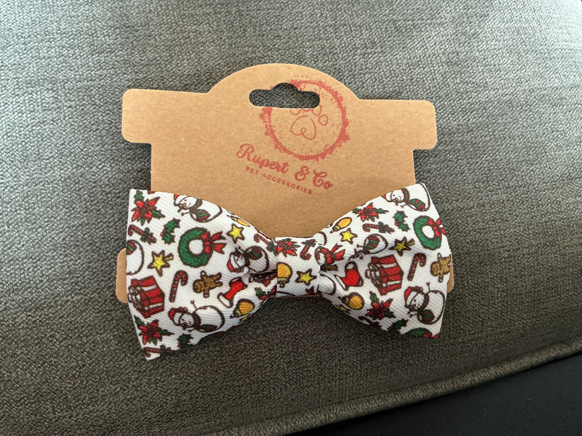 Christmas Dog Collar Bow Tie