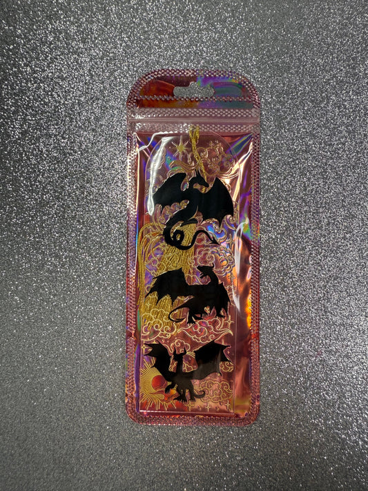 Black Dragon Fourth Wing Bookmark - 3 Dragons