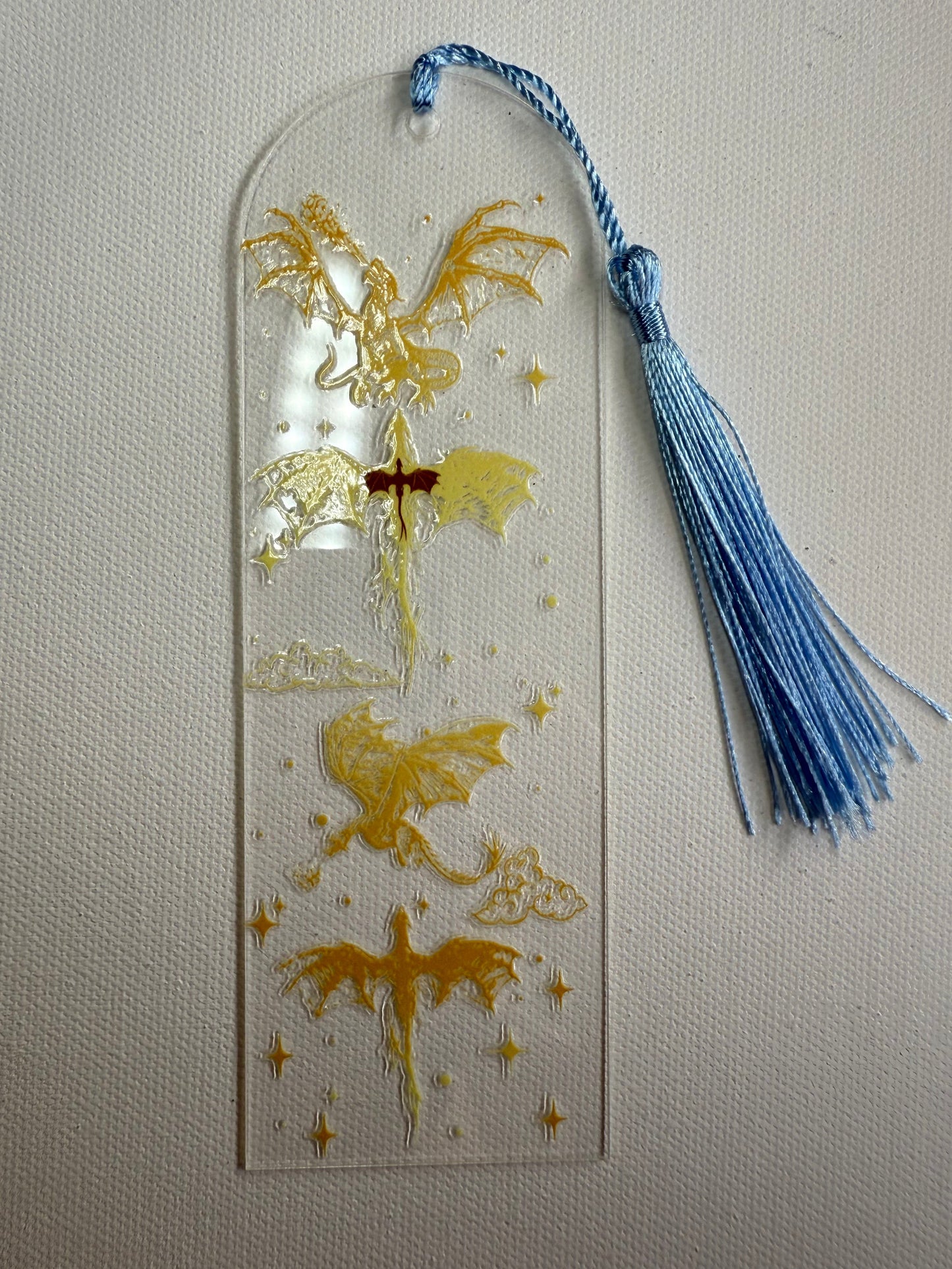 Fourth Wing inspired Bookmark - 4 Golden dragons