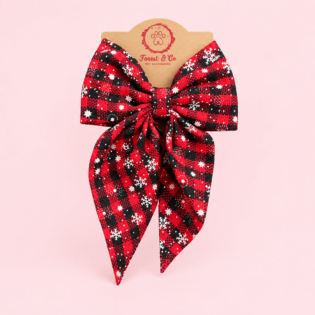 Large Christmas Dog Bow Tie | Festive Collar & Harness Bow | Christmas Dog Accessory | 5 Christmas Designs | Large Dog Bow | Slip On Bow