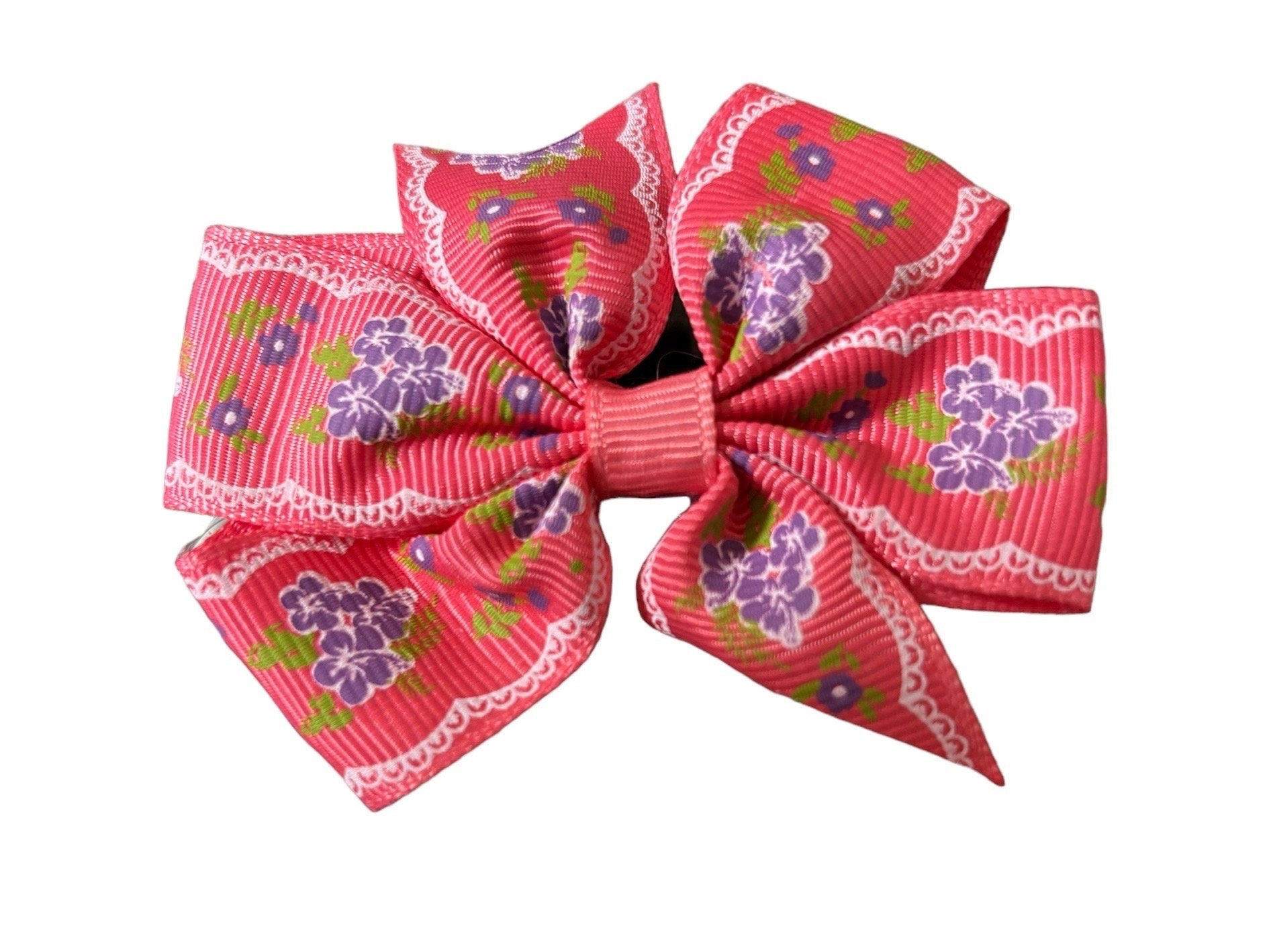 Floral patterned Dog bow on a white background
