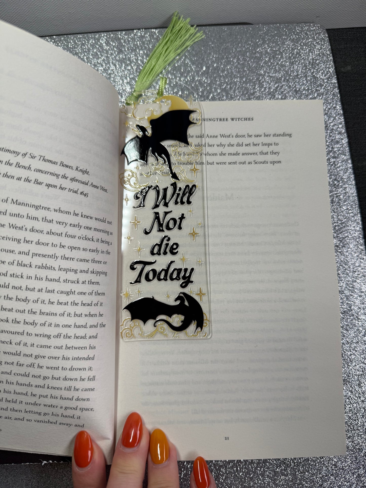 'I will Not Die today' Fourth Wing Inspired Bookmark