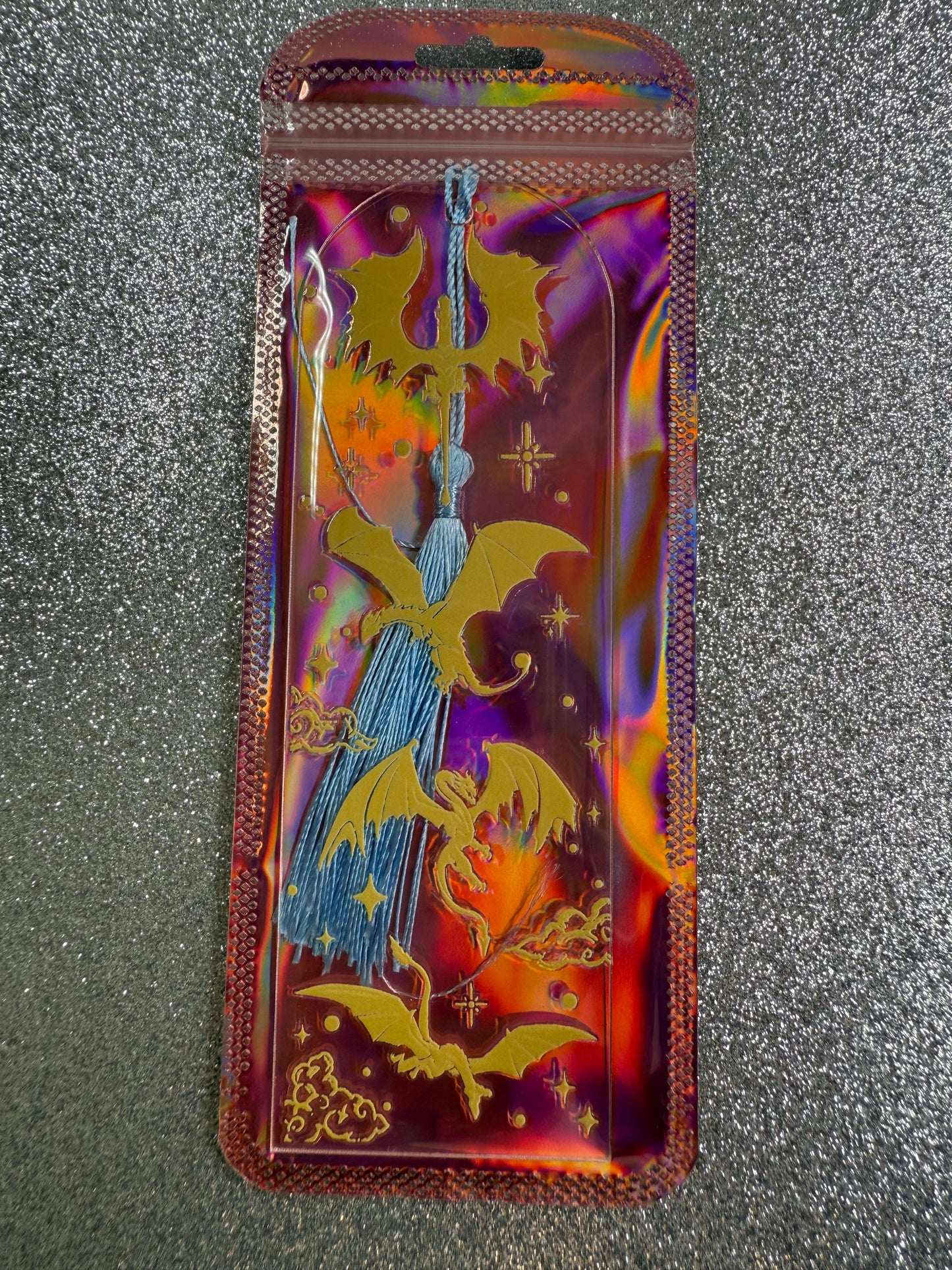 Gold Dragon Fourth Wing Bookmark - 4 Dragons