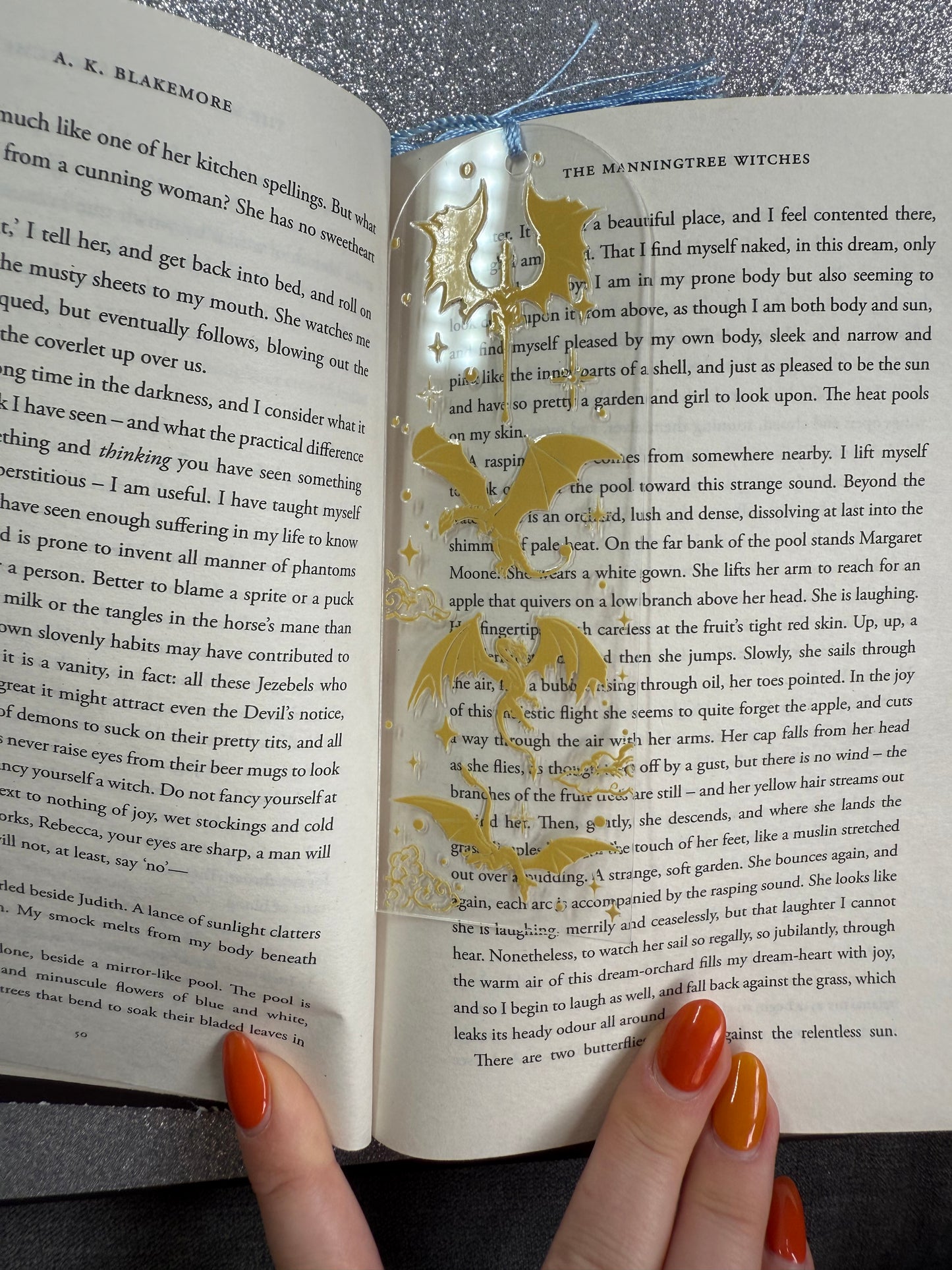 Gold Dragon Fourth Wing Bookmark - 4 Dragons