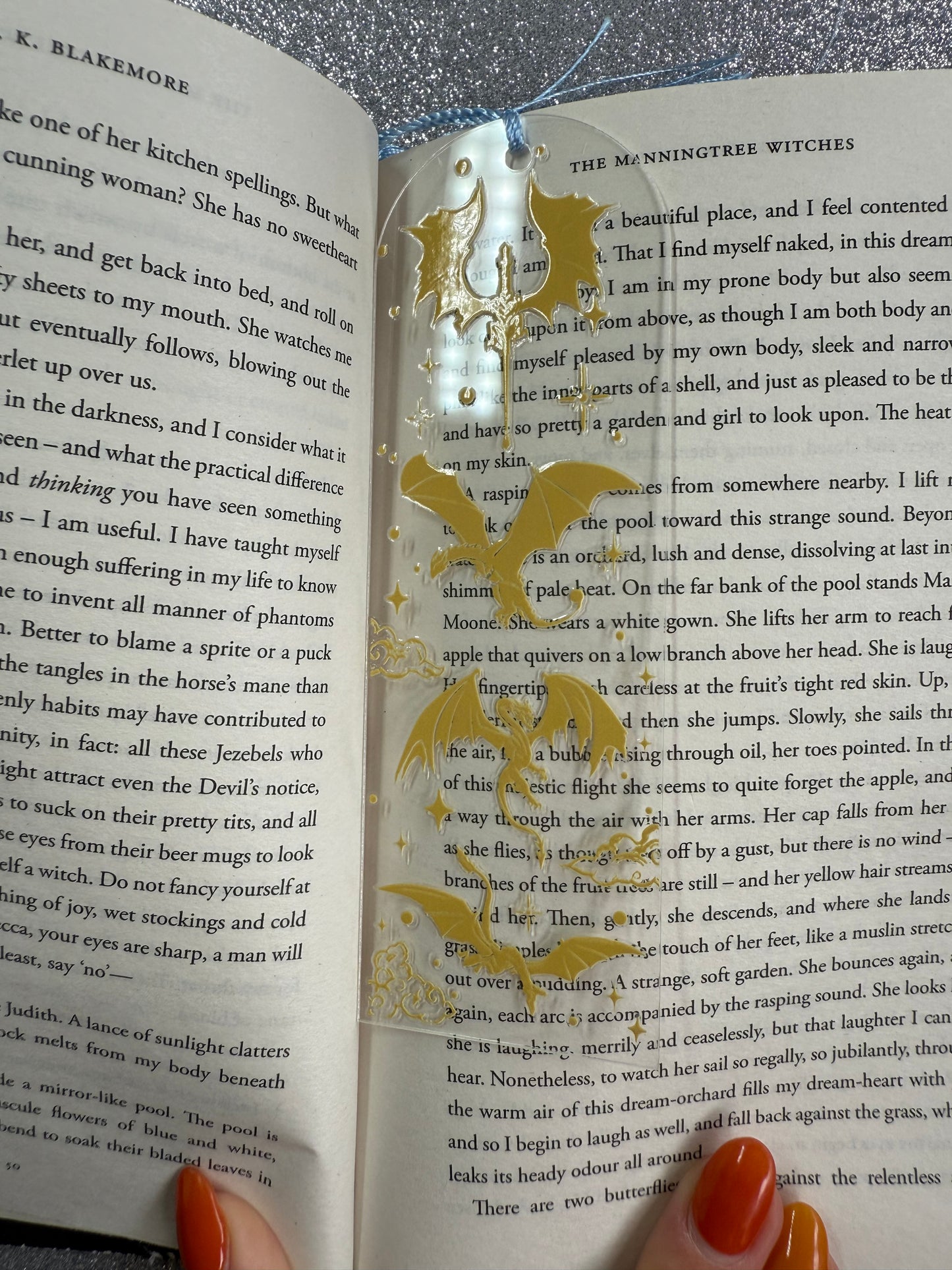 Gold Dragon Fourth Wing Bookmark - 4 Dragons