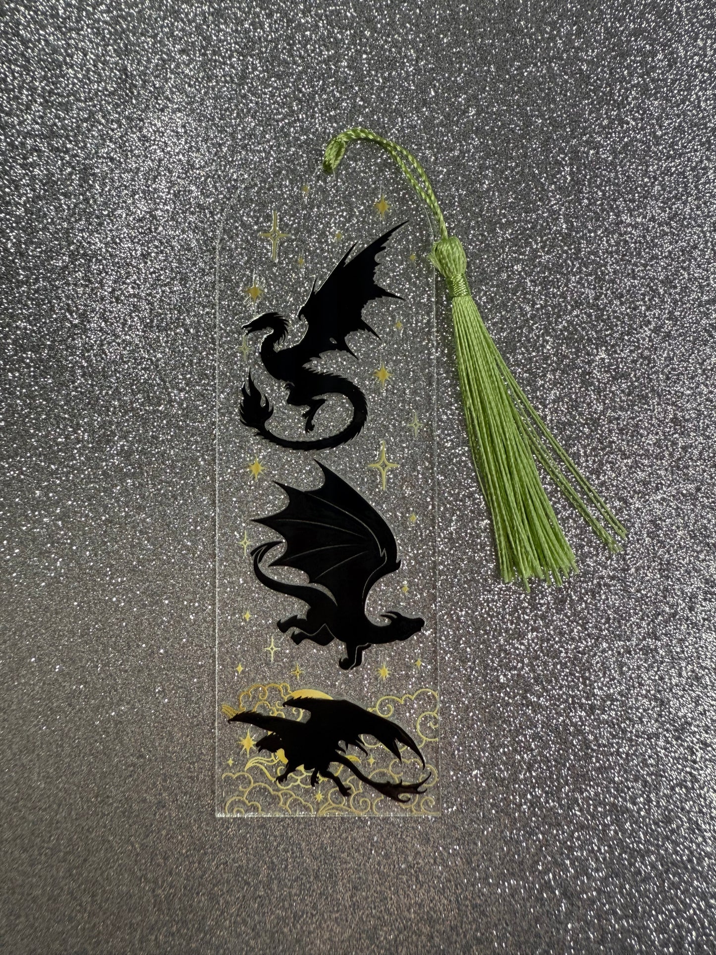 Black Dragon Fourth Wing Bookmark - 3 Dragons