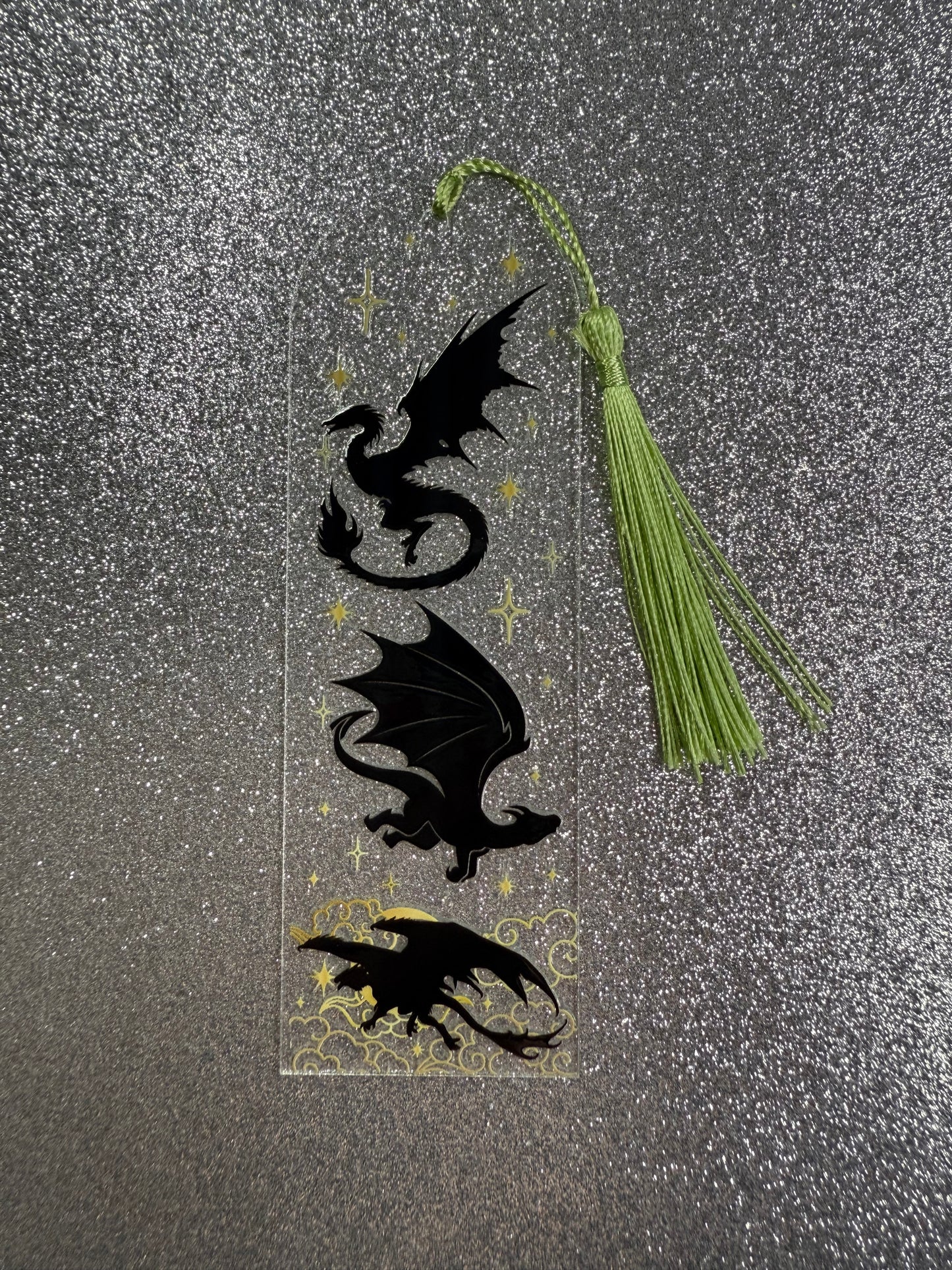 Black Dragon Fourth Wing Bookmark - 3 Dragons