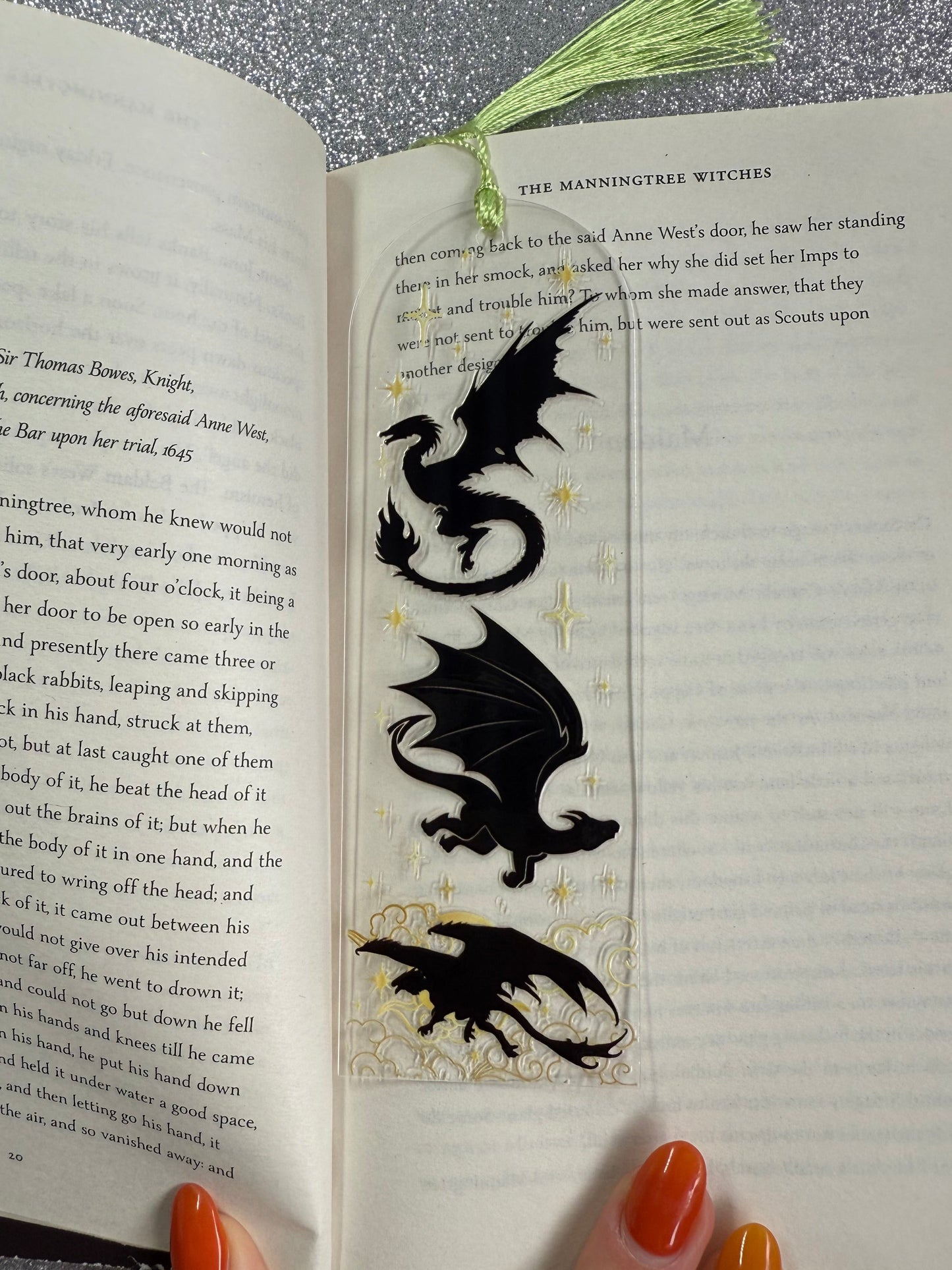 Black Dragon Fourth Wing Bookmark - 3 Dragons