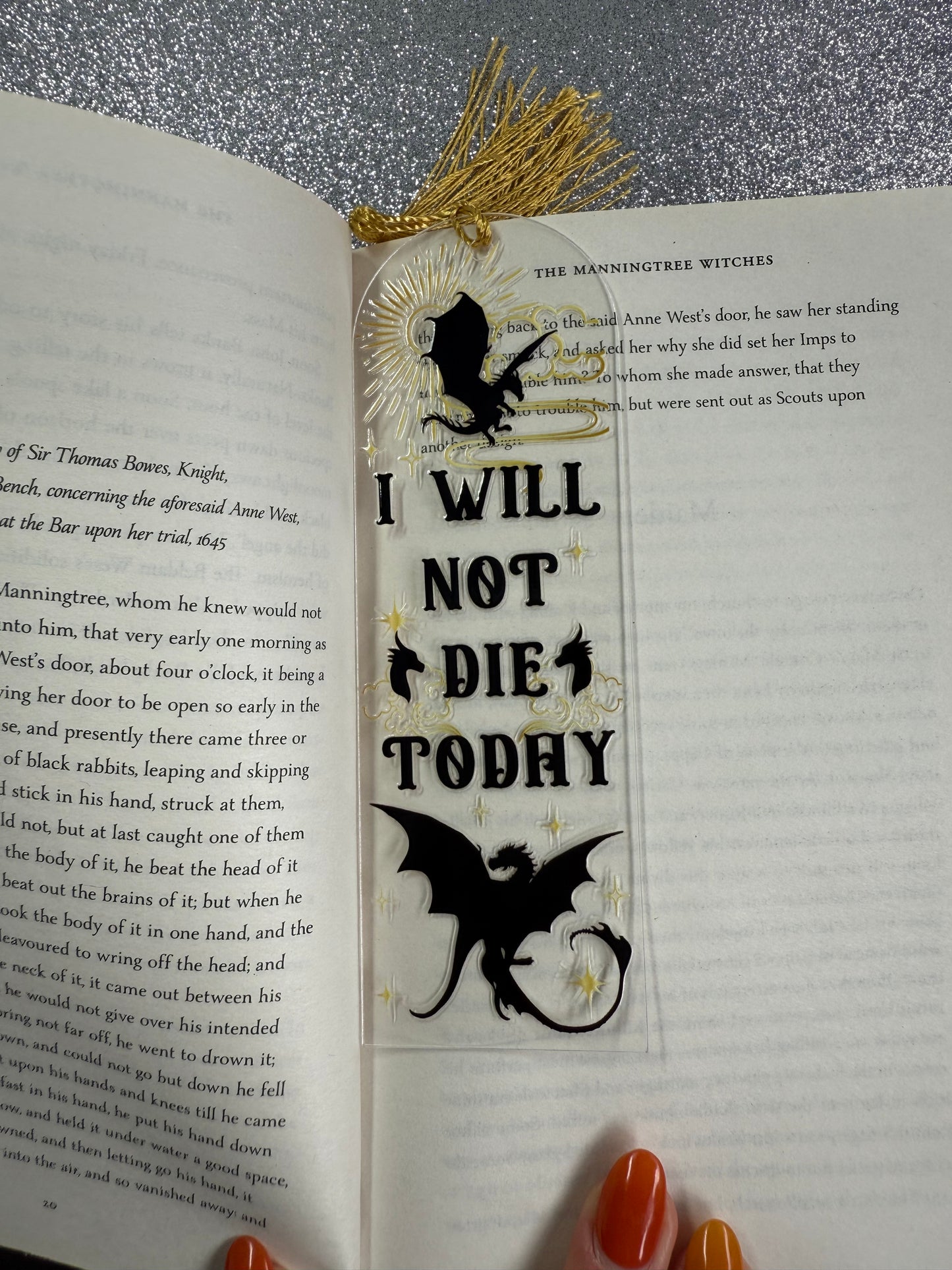 'I will Not Die today' Fourth Wing Inspired Bookmark