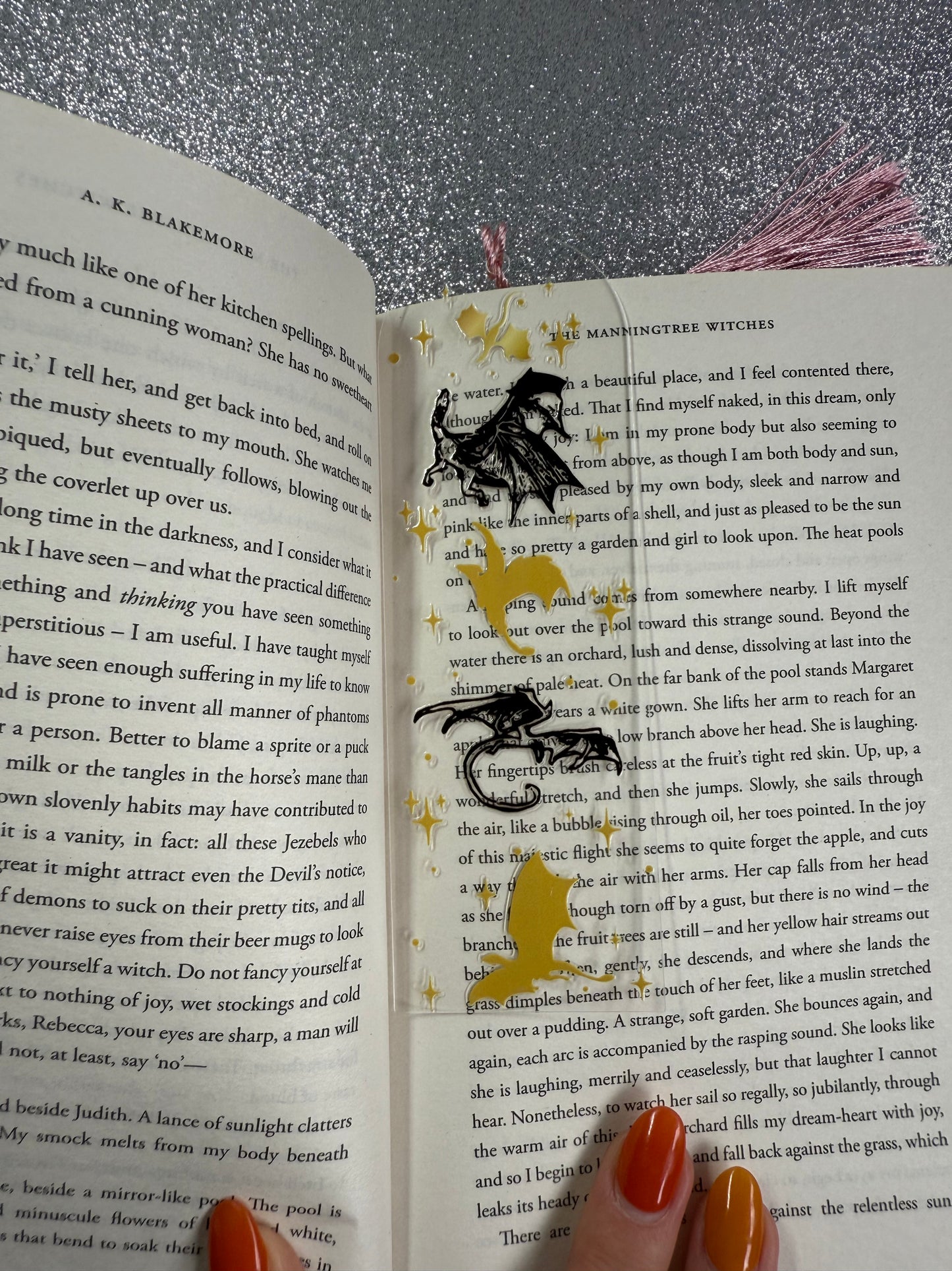 Gold and Black Dragon Fourth Wing Bookmark - 5 Dragons