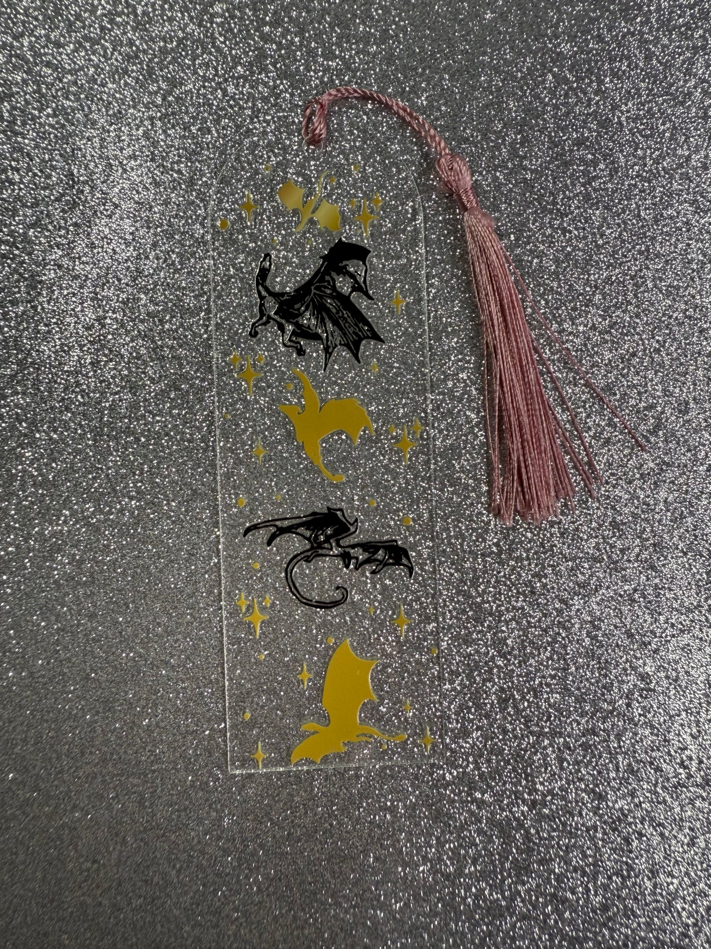 Gold and Black Dragon Fourth Wing Bookmark - 5 Dragons