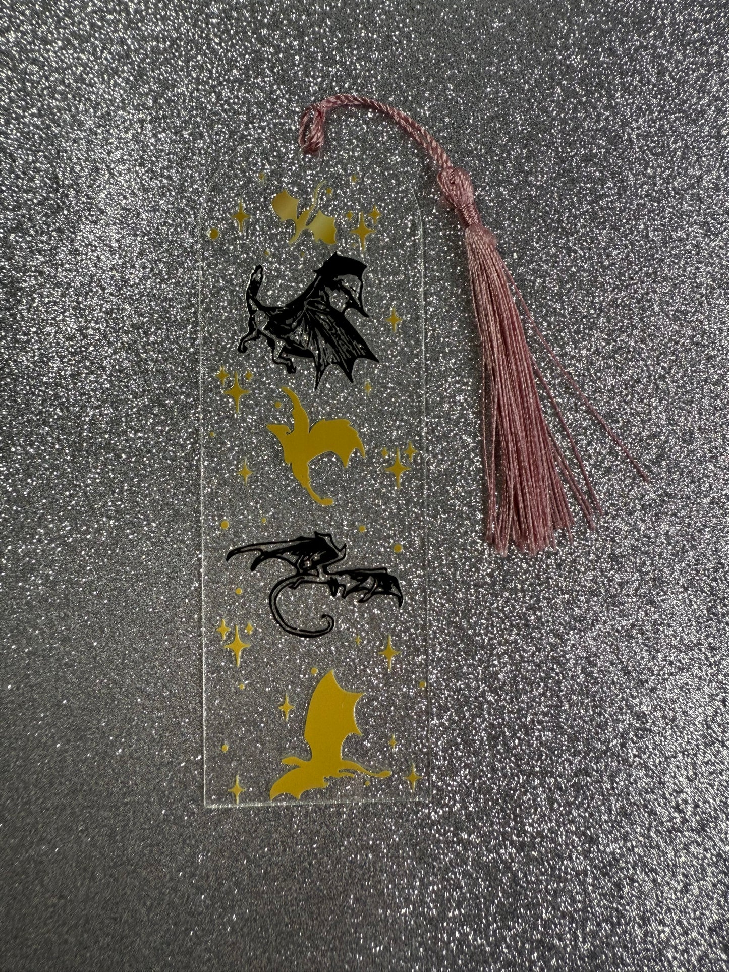 Gold and Black Dragon Fourth Wing Bookmark - 5 Dragons