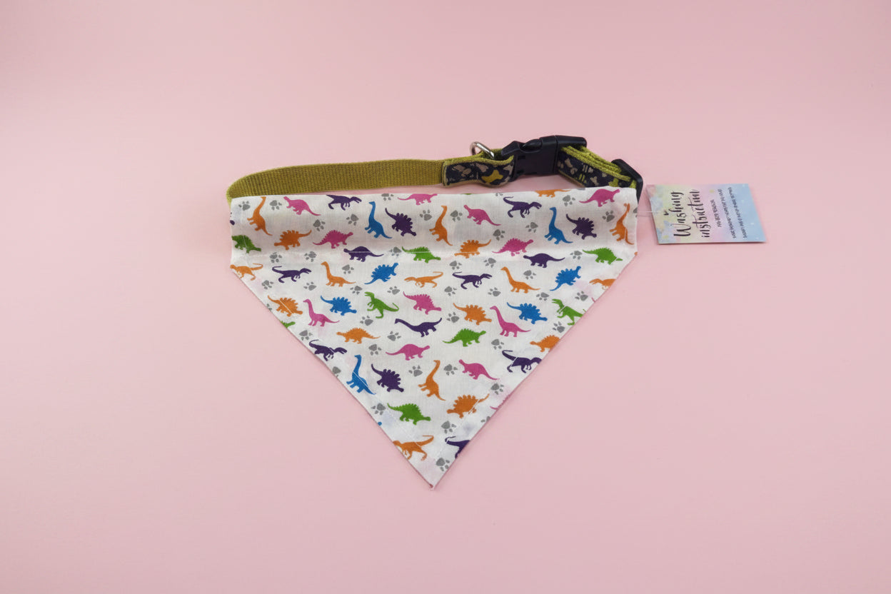 White Dinosaur Pattern Dog bandana