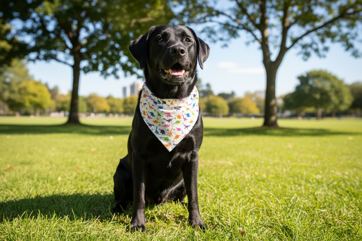 White Dinosaur Pattern Dog bandana