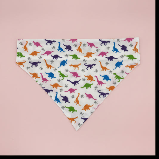 White Dinosaur Pattern Dog bandana
