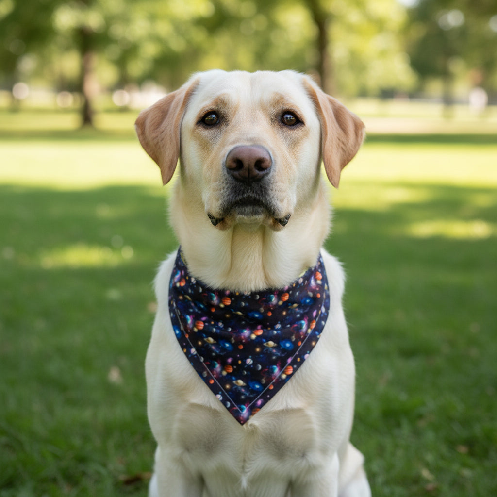 Space themed Planet Dog bandana