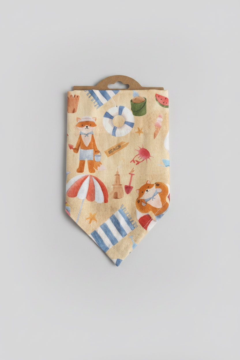 Beach Print Dog Bandana