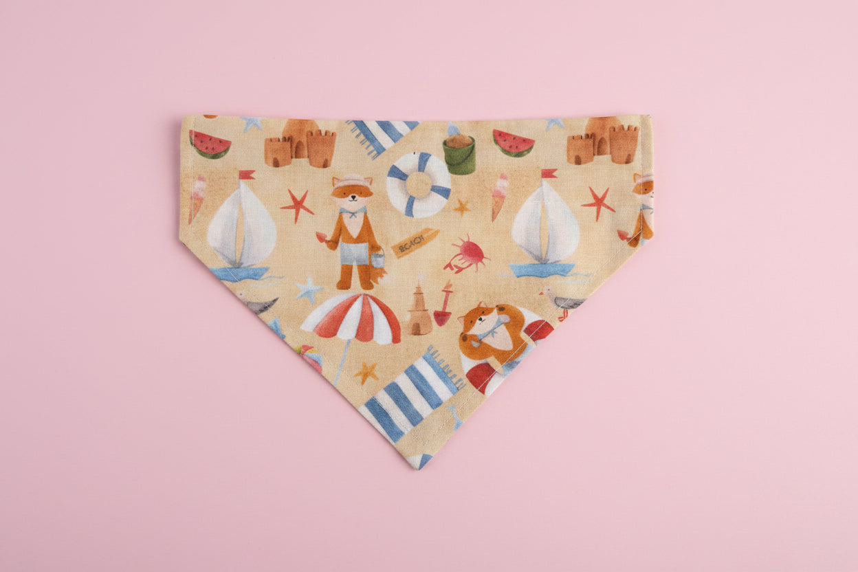 Beach Print Dog Bandana