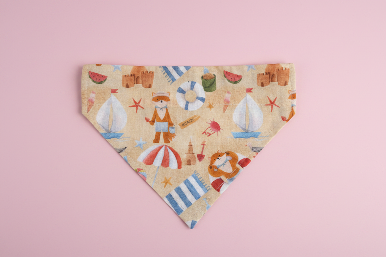 Beach Print Dog Bandana