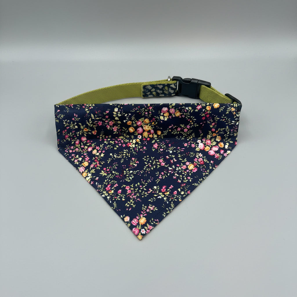 Navy ditsy Flowers Dog bandana