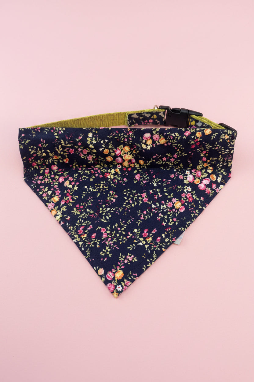 Navy ditsy Flowers Dog bandana