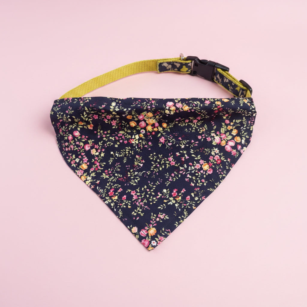 Navy ditsy Flowers Dog bandana