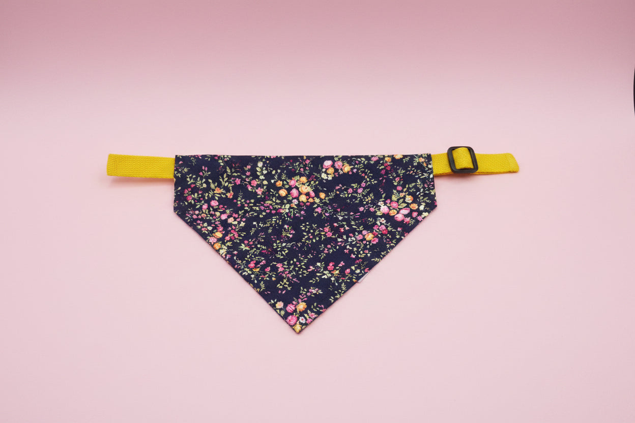 Navy ditsy Flowers Dog bandana
