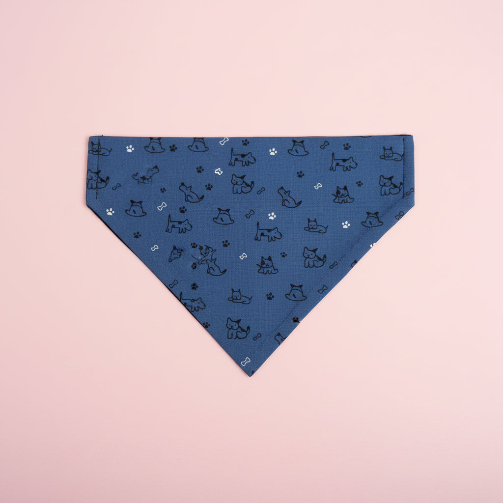 Navy Dog and Cat Dog bandana