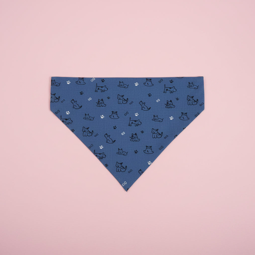 Navy Dog and Cat Dog bandana