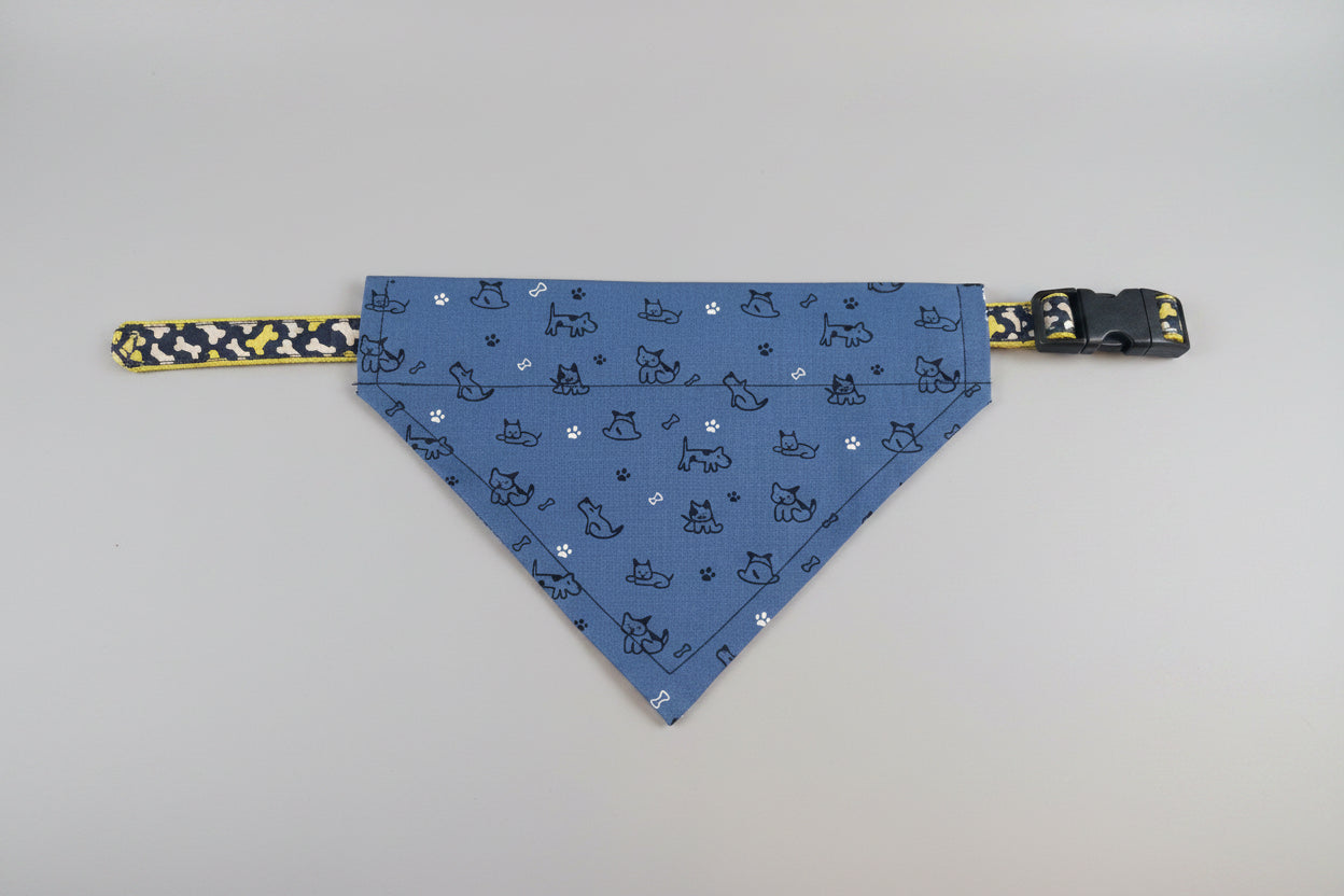 Navy Dog and Cat Dog bandana