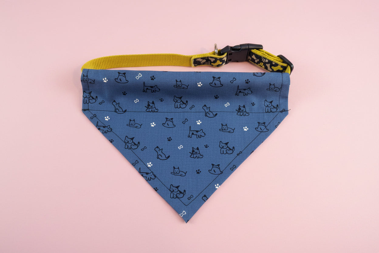 Navy Dog and Cat Dog bandana