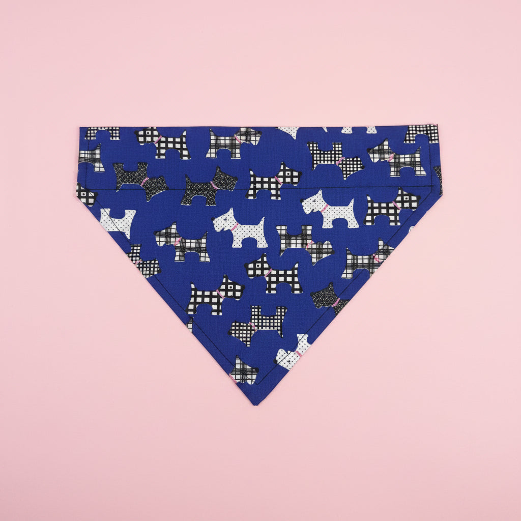 Blue Scotty Dog print Dog bandana