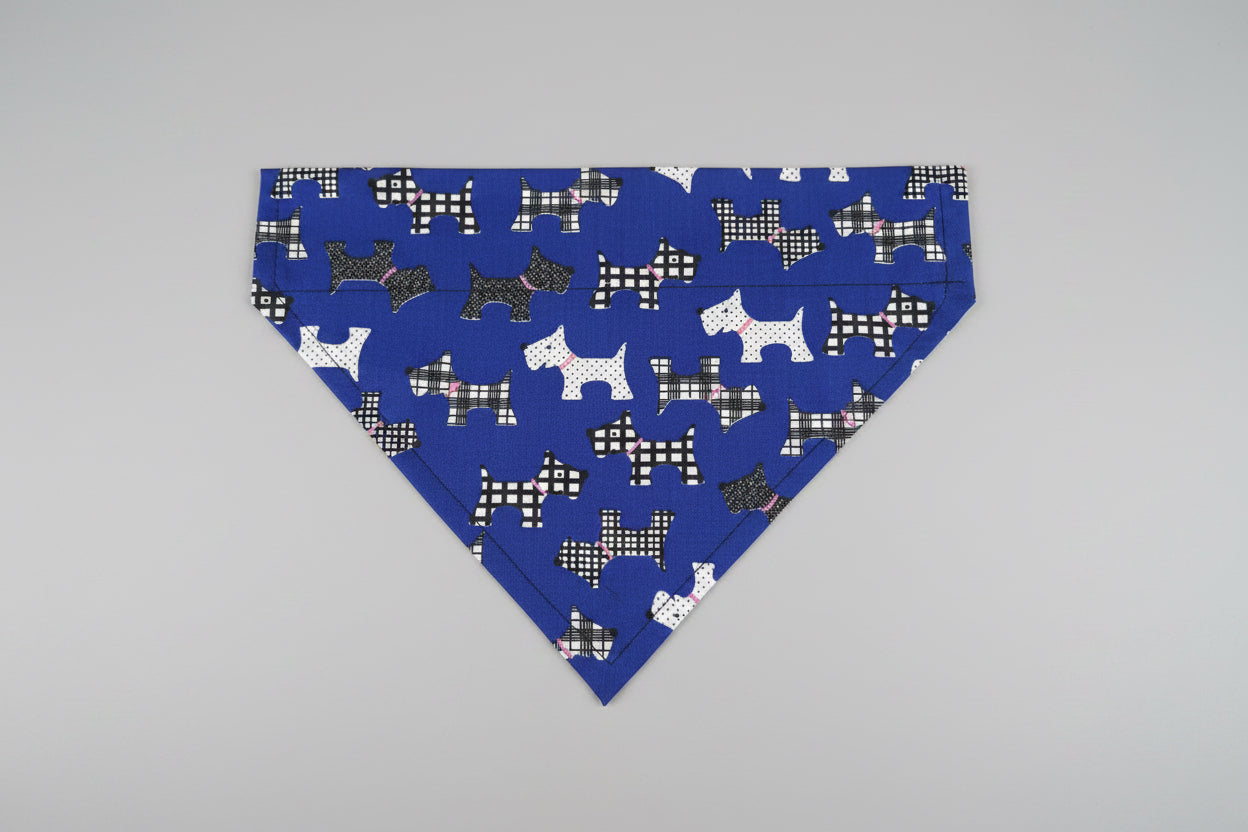Blue Scotty Dog print Dog bandana