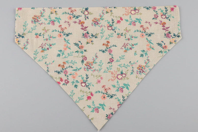 Beige Girly flower Dog bandana