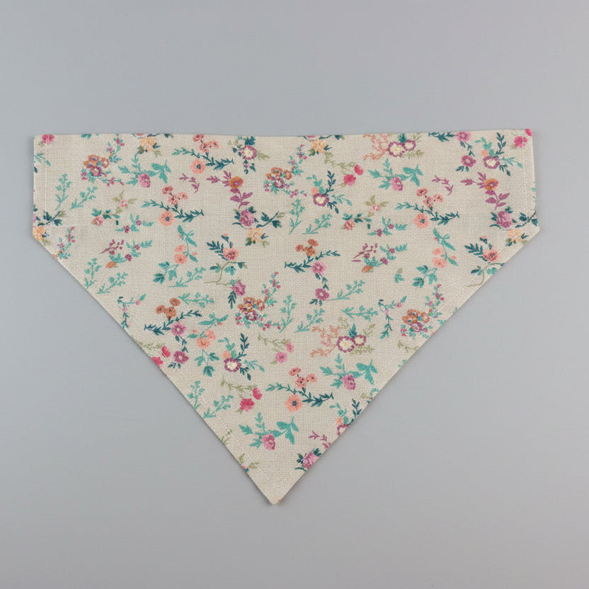 Beige Girly flower Dog bandana
