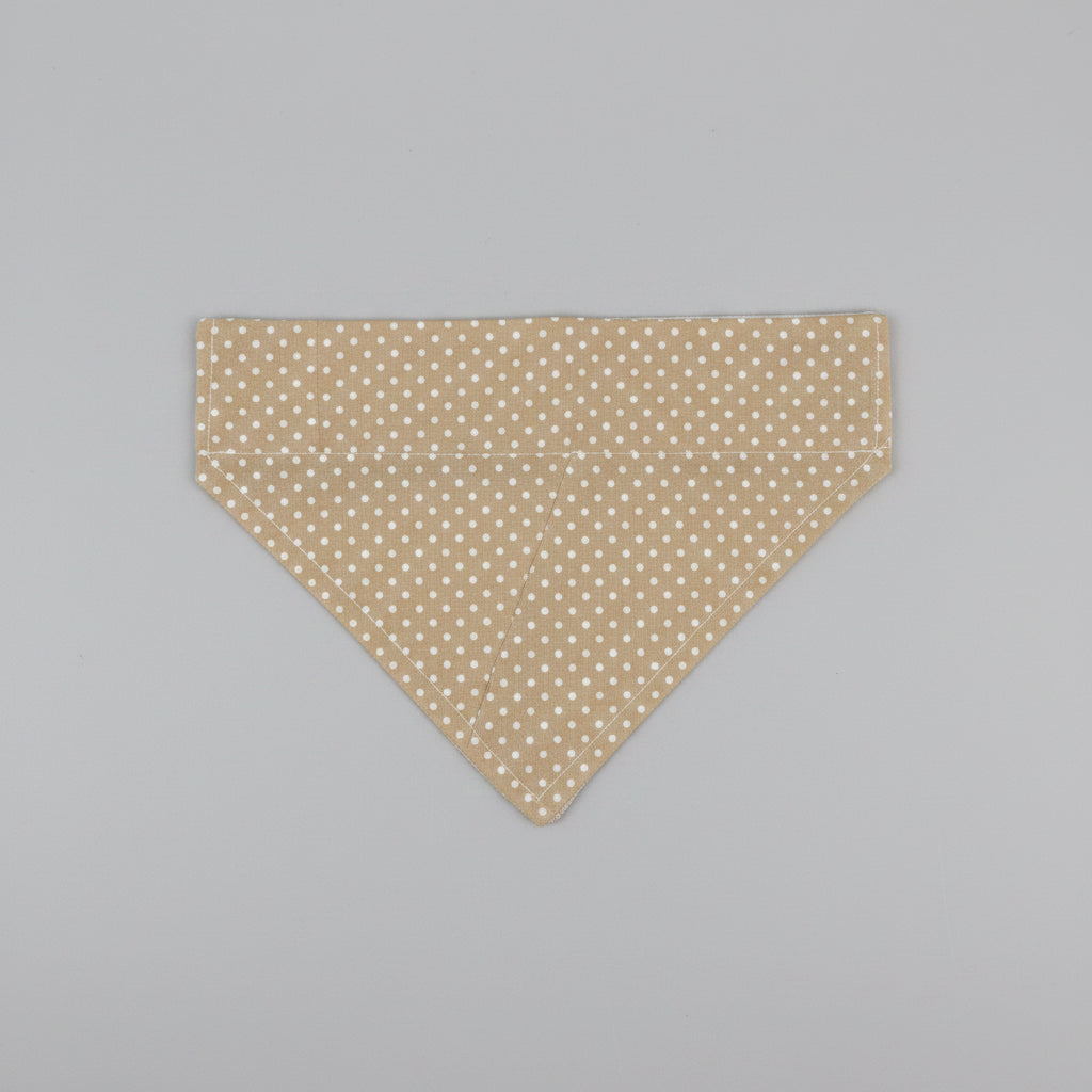 Brown Polka Dot Dog Bandana | Slide-Through Collar | Matching Scrunchie Available