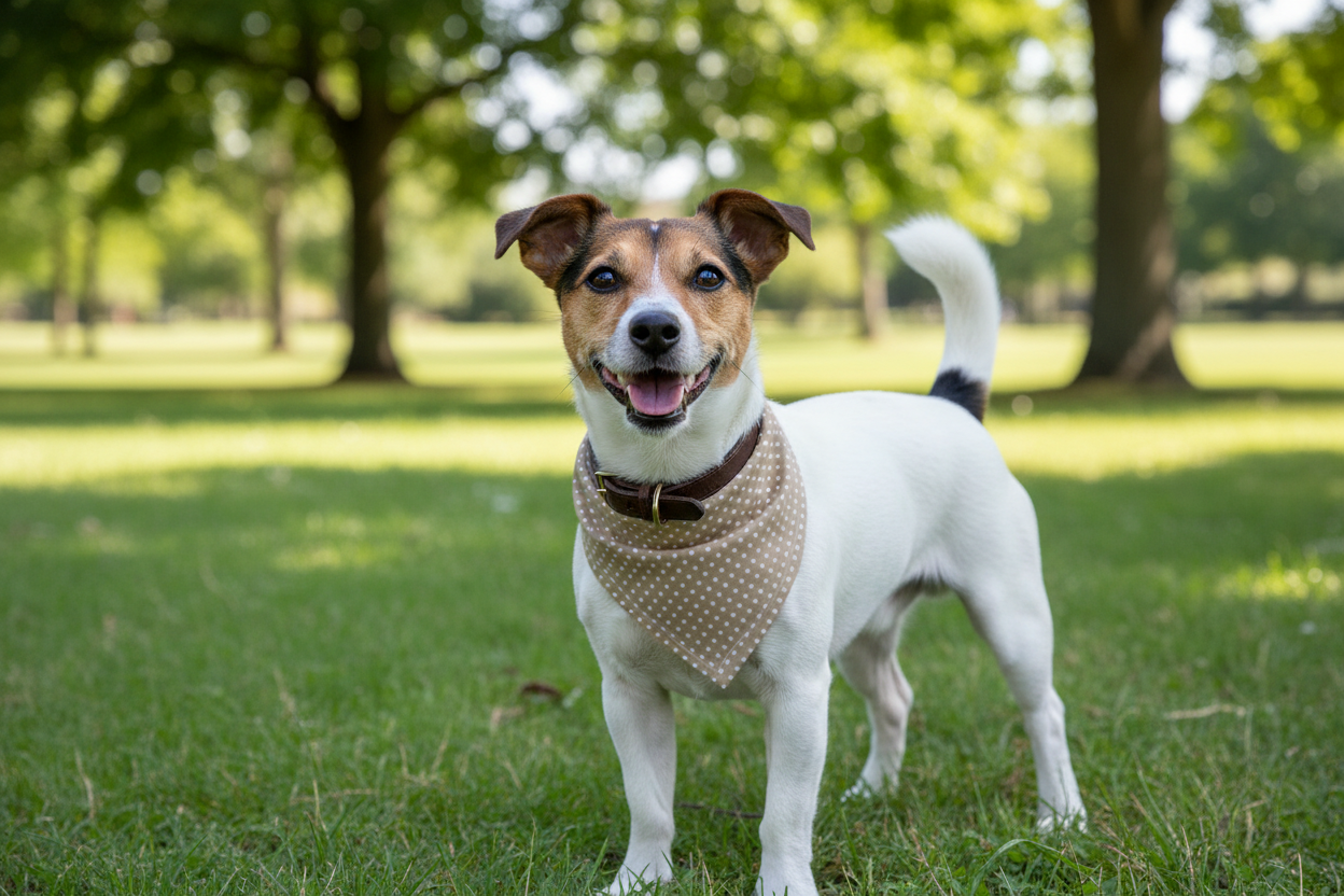 Brown Polka Dot Dog Bandana | Slide-Through Collar | Matching Scrunchie Available