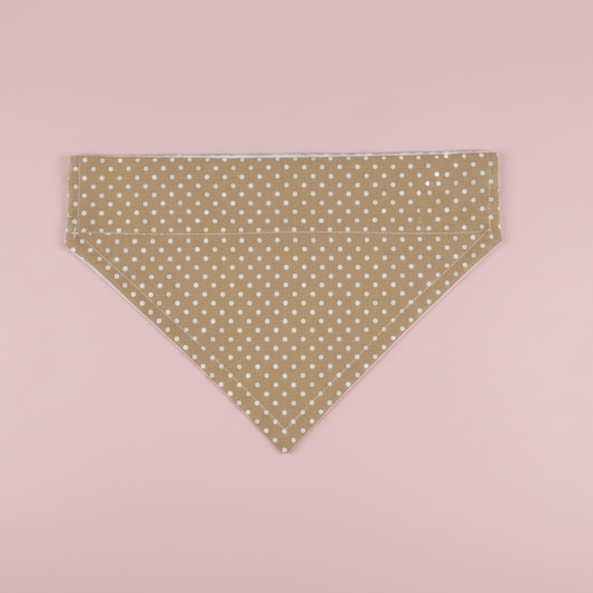 Brown Polka Dot Dog Bandana | Slide-Through Collar | Matching Scrunchie Available
