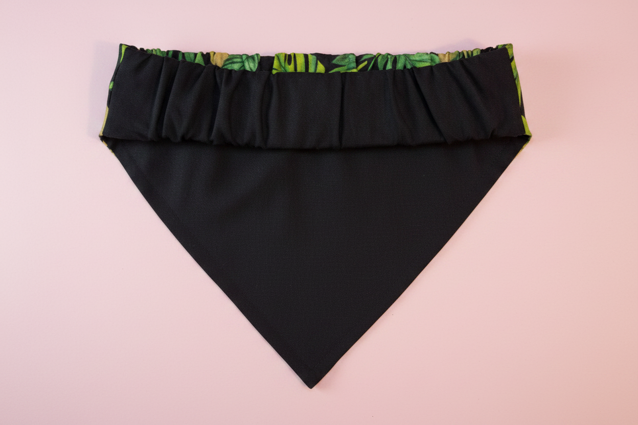 Tropical Reversible Scrunchie Dog Bandana – Green Leaf Print