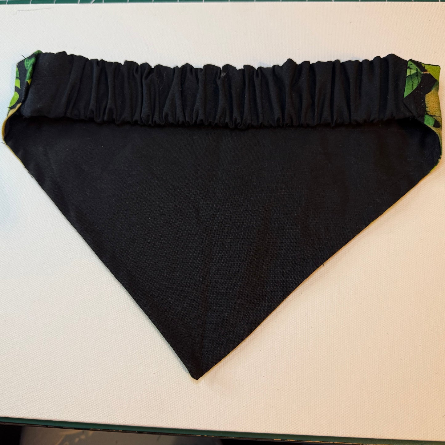 Tropical Reversible Scrunchie Dog Bandana – Green Leaf Print