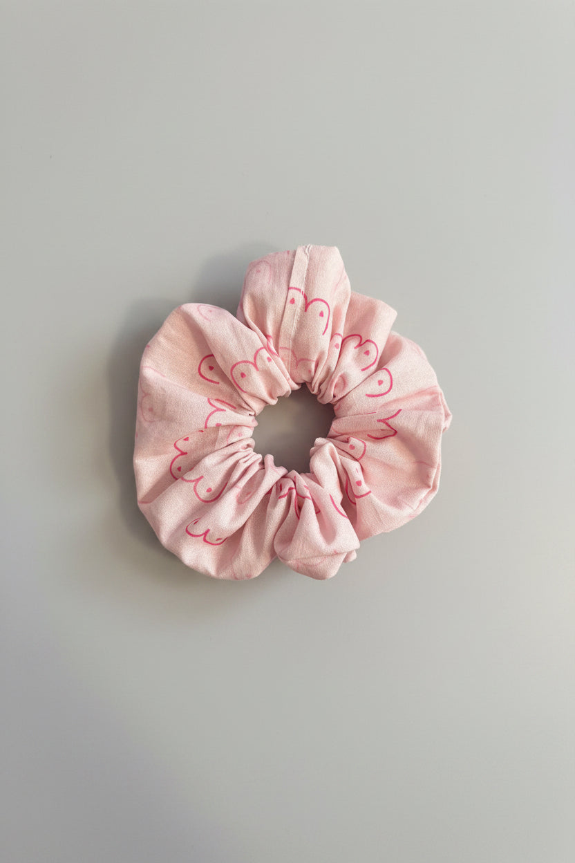 Pink Boobie Print Hair Scrunchie