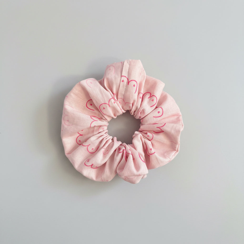 Pink Boobie Print Hair Scrunchie