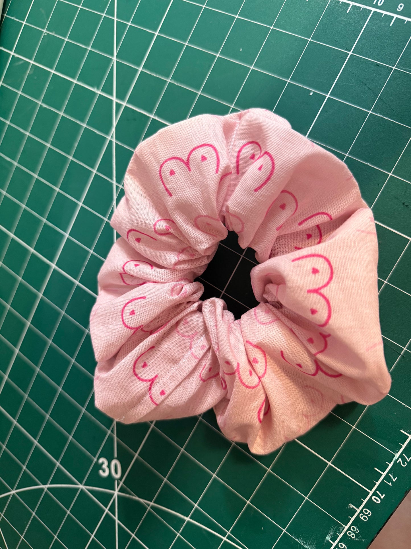 Pink Boobie Print Hair Scrunchie