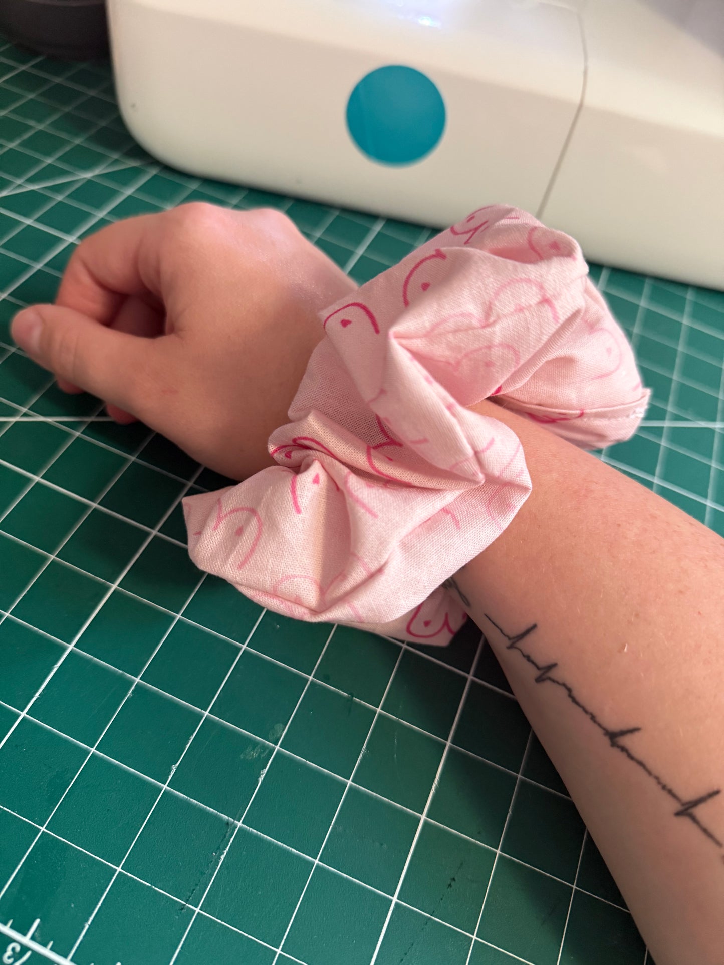 Pink Boobie Print Hair Scrunchie