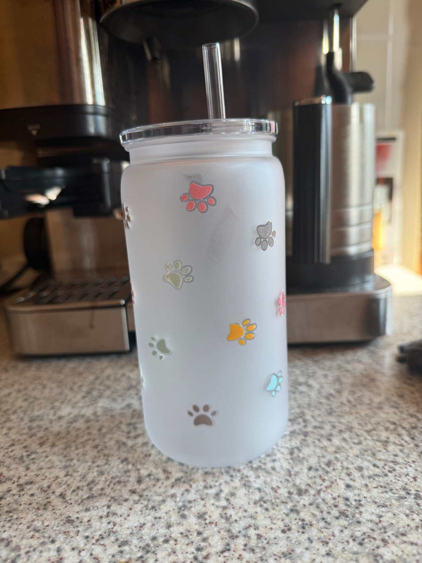 Mini paw prints cold cup