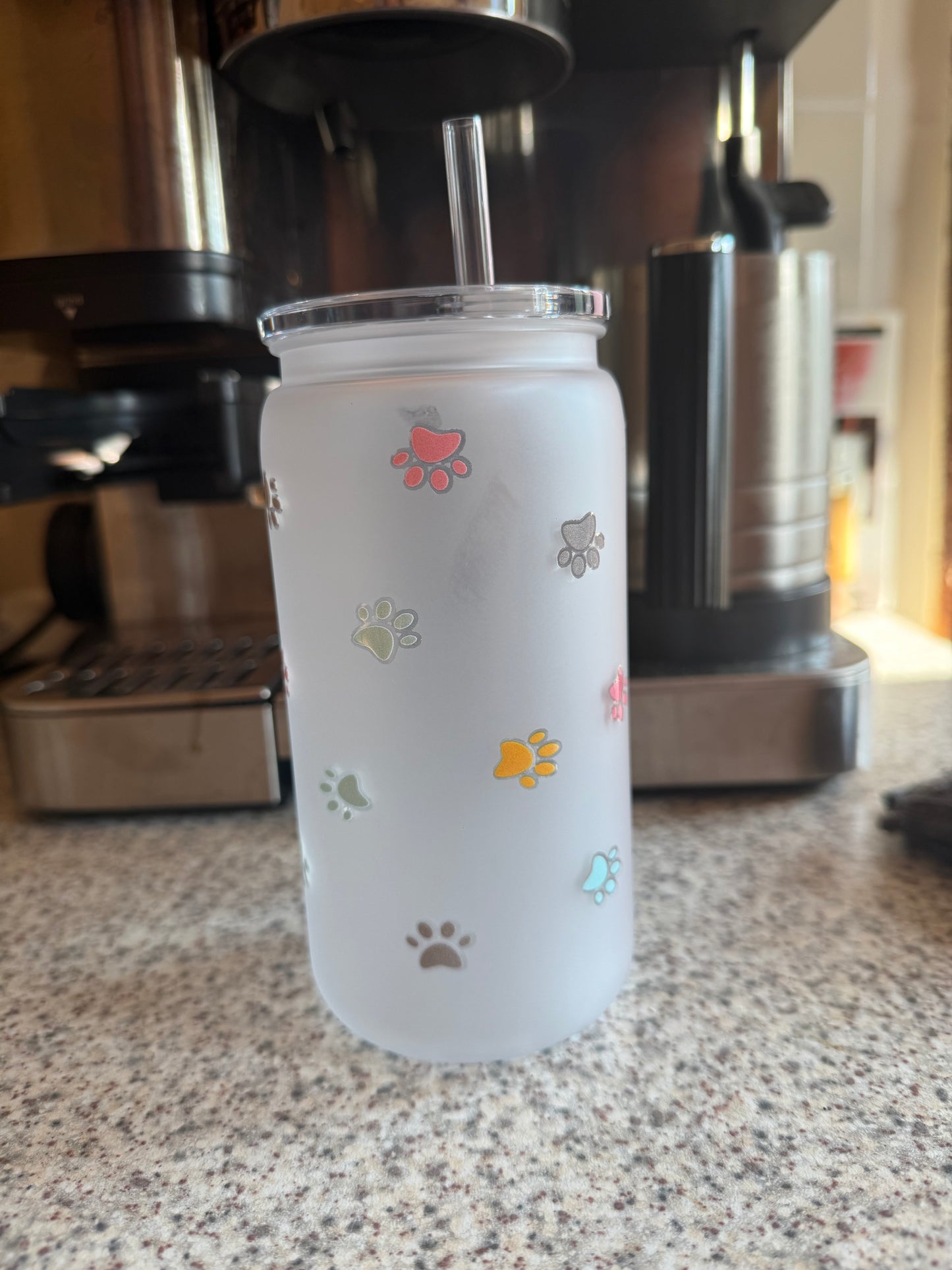 Mini paw prints cold cup