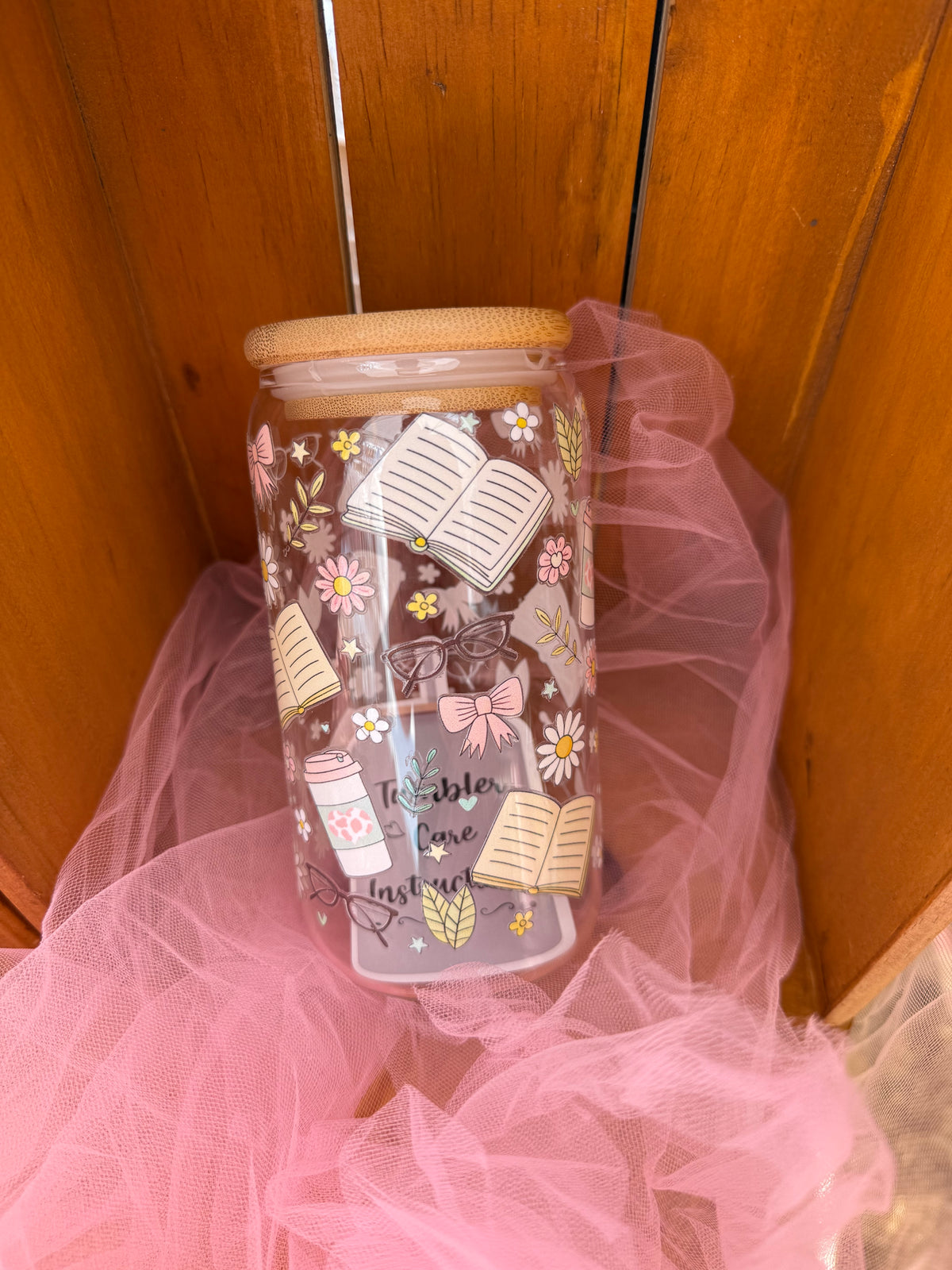 Books Aesthetic Iced Coffee Cup