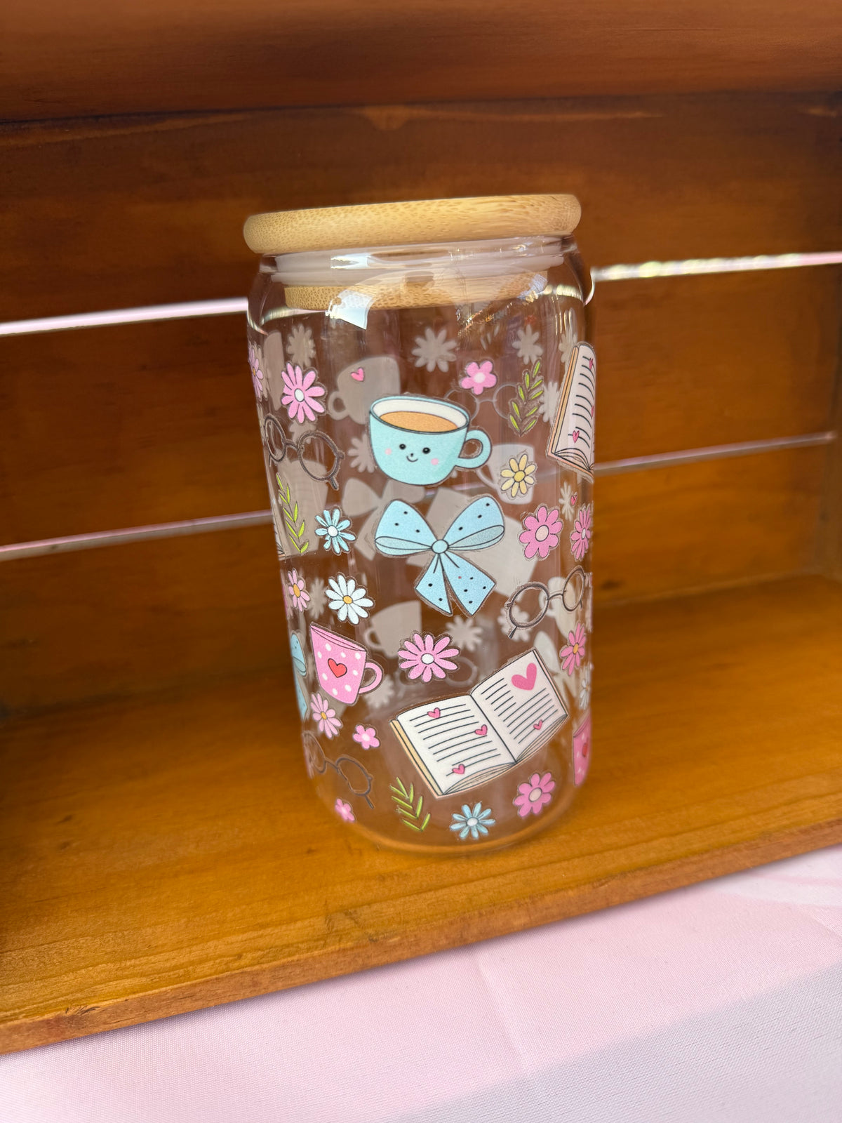 Books and Coffee Iced coffee cup