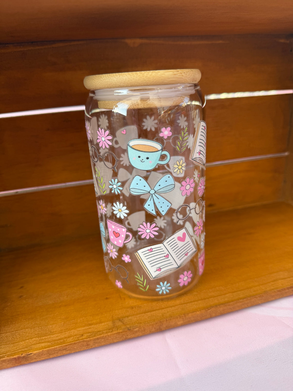 Books and Coffee Iced coffee cup