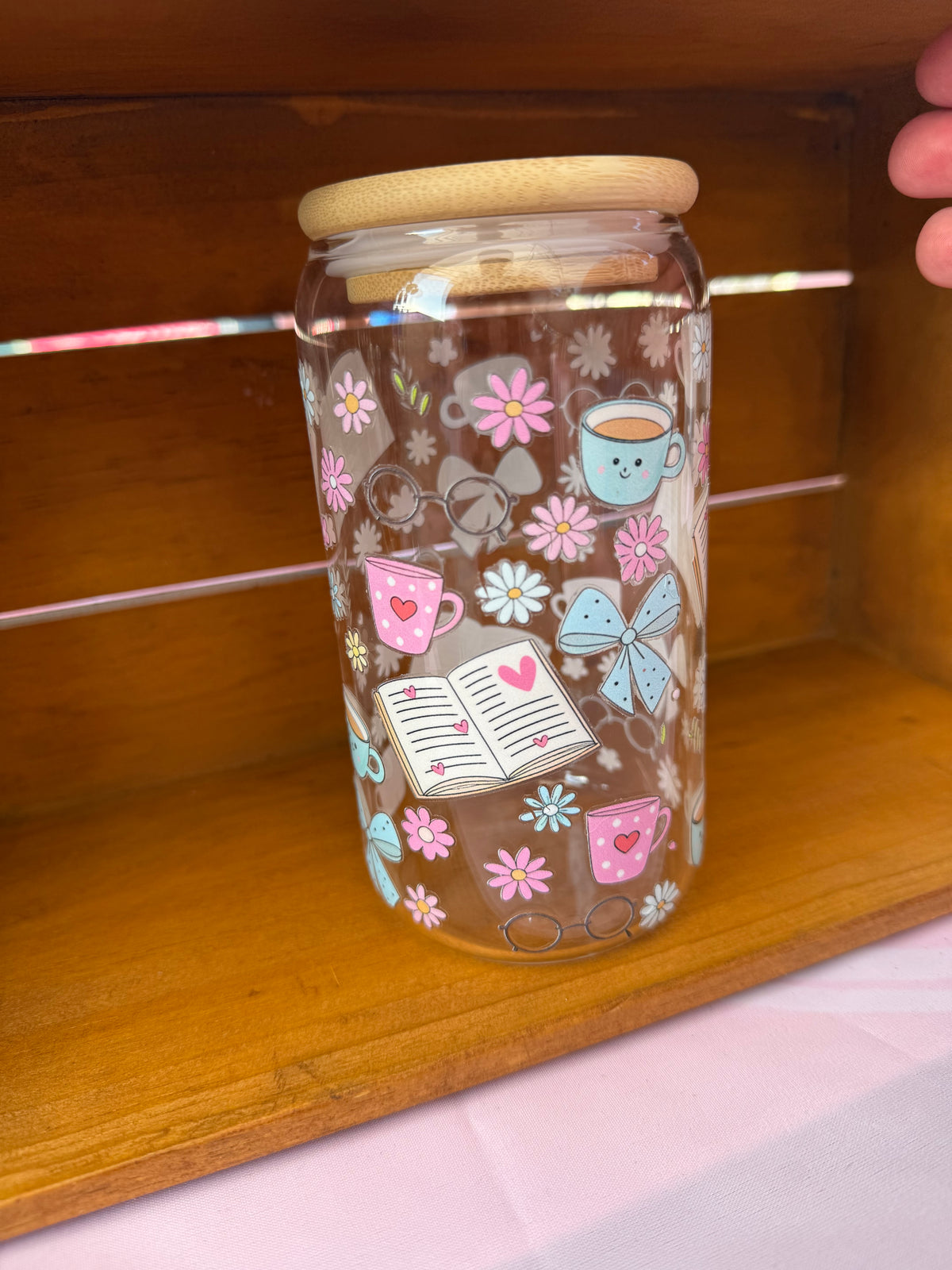 Books and Coffee Iced coffee cup